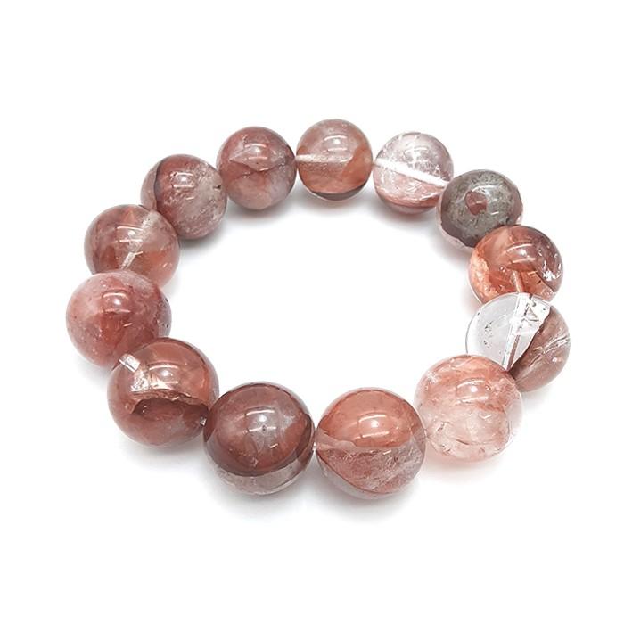 レア！ヒマラヤピンクマニカラン水晶 キラキラ結晶 ブレスレット 贅沢