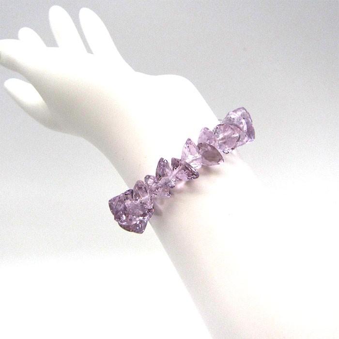 ラベンダーアメジストハートカットブレスレット Lavenderamethyst HeartcutBracelet 12mm ブラジル産 天然石 パワーストーン ギフト プレゼント_2
