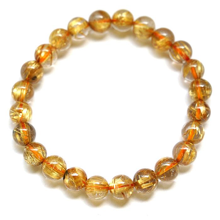 【一点物】 タイチンルチルキャッツアイブレスレット AAAランク 8mm ブラジル産の画像