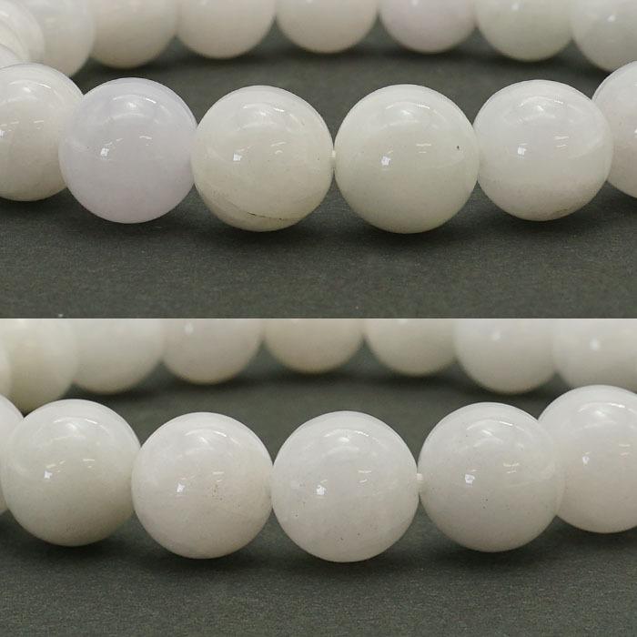 一点物】 白翡翠 ブレスレット 10mm ミャンマー産 本翡翠 天然石