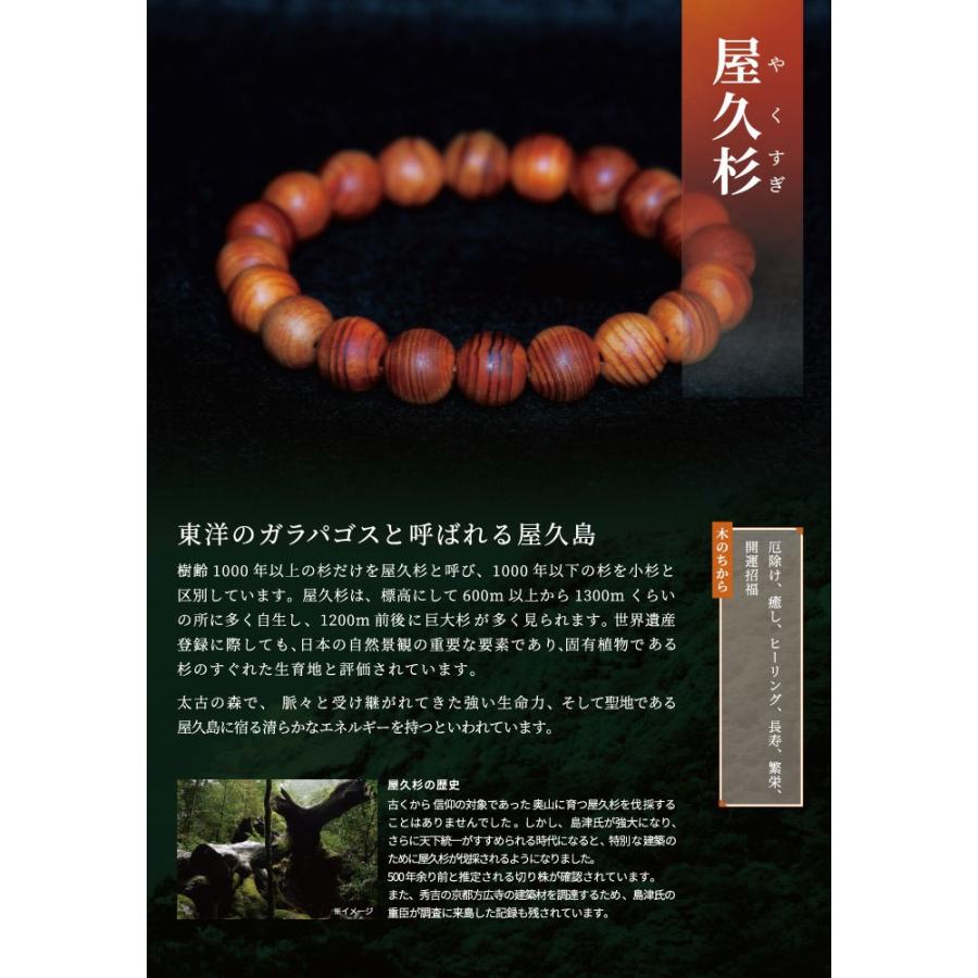 屋久杉 ブレスレット 10mm 世界遺産 樹齢1000年 太古 生命力