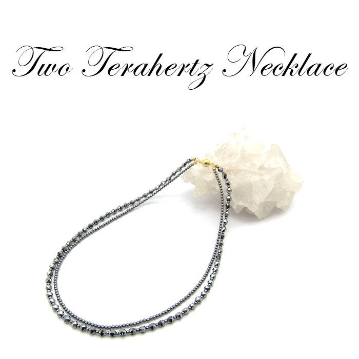 テラヘルツ2連ネックレス 丸玉 スターカット 高純度 テラヘルツ