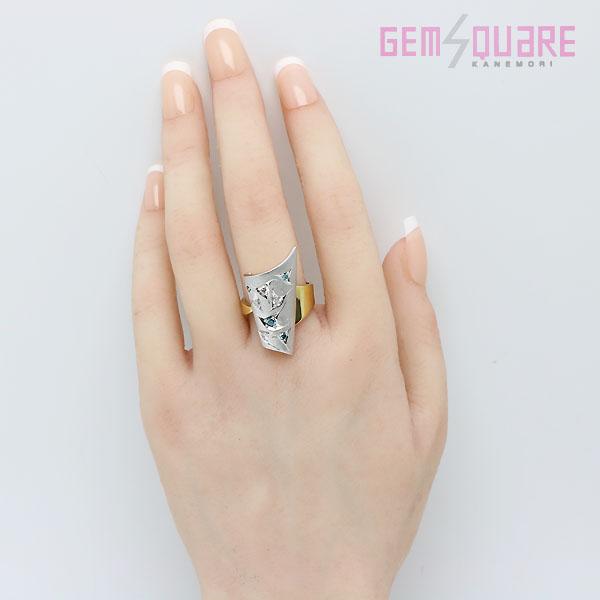 値下げ交渉可】K18 ダイヤモンド リング 指輪 D0.21 BD0.18 18.0g 16