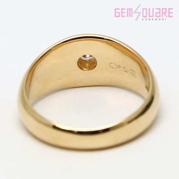 値下げ交渉可】K18 ダイヤモンド 甲丸リング 艶消し 指輪 D0.12 7.1g  