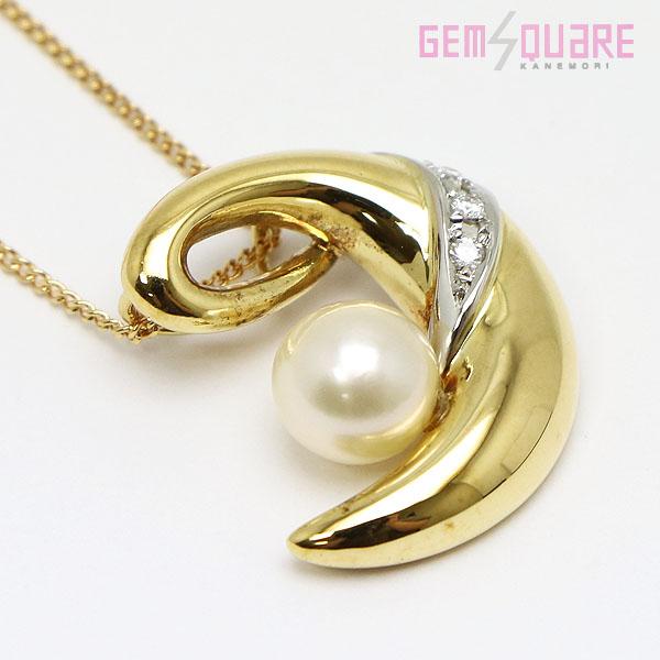 値下げ交渉可】K18/Pt900 パール 真珠 ダイヤモンド ネックレス アコヤ  