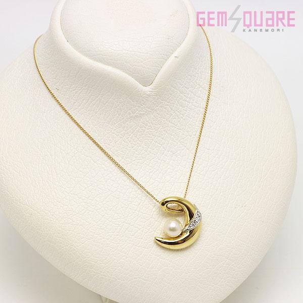 値下げ交渉可】K18/Pt900 パール 真珠 ダイヤモンド ネックレス アコヤ  