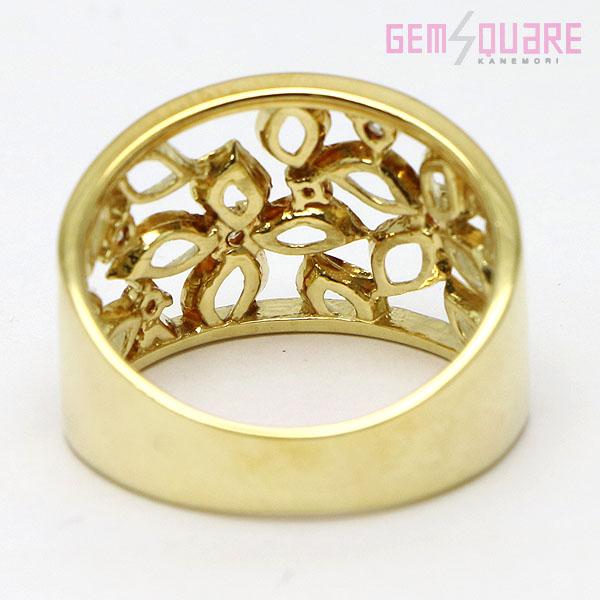 値下げ交渉可】K18 ダイヤモンド デザインリング 指輪 D0.16 5.6g 12号