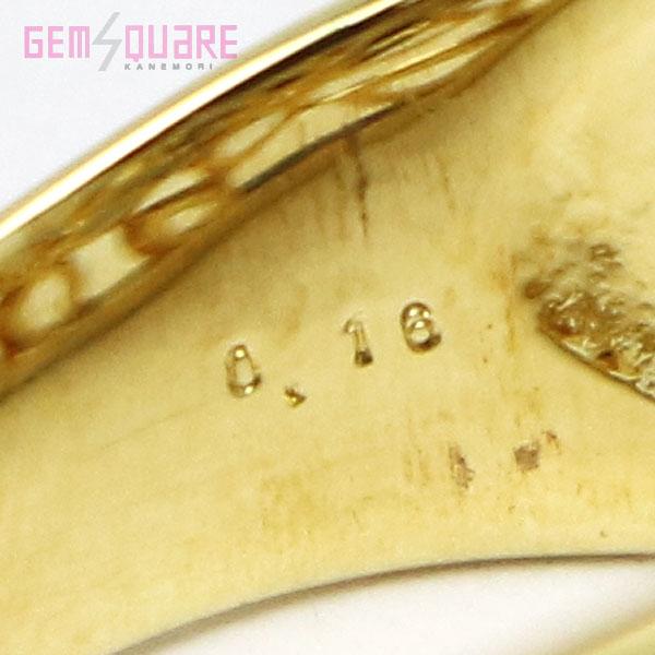 値下げ交渉可】K18 ダイヤモンド デザインリング 指輪 D0.16 5.6g 12号