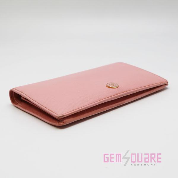 シャネル CHANEL ココボタン 2つ折り財布 ピンク 中古 A20904