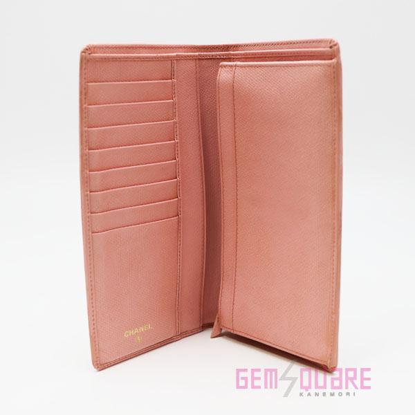 シャネル CHANEL ココボタン 2つ折り財布 ピンク 中古 A20904 CHANEL（シャネル） 【値下げ交渉可】シャネル ココボタン 2つ折り財布