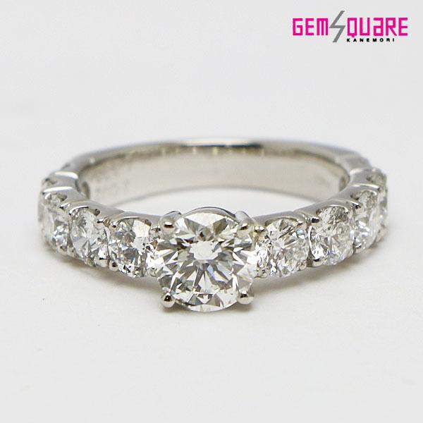 ダイヤモンド　指輪鑑定書付き　値下げしました 値下げ交渉可】Pt950 ダイヤモンド リング 指輪 D1.002 D1.833 5.8g 13