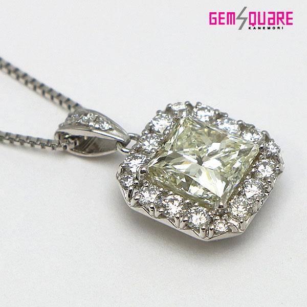 値下げ交渉可】Pt850/Pt900 ダイヤモンド ネックレス プリンセス