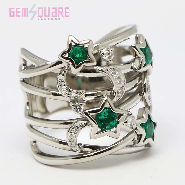 pt900 エメラルドダイヤモンド指輪最終値下げ