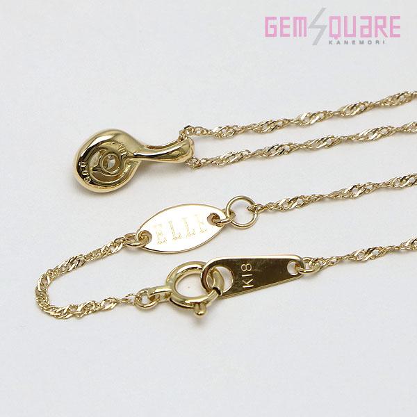 値下げ交渉可】ELLE エル製 K18YG ダイヤモンド スクリューネックレス  