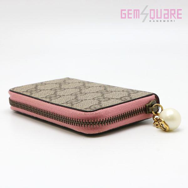 【値下げ交渉可】GUCCI グッチ ラウンドファスナー カードケース GGスプリーム ベージュ ピンク 中古 431282_2
