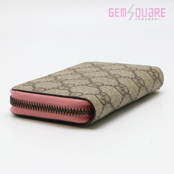 【値下げ交渉可】GUCCI グッチ ラウンドファスナー カードケース GGスプリーム ベージュ ピンク 中古 431282_3