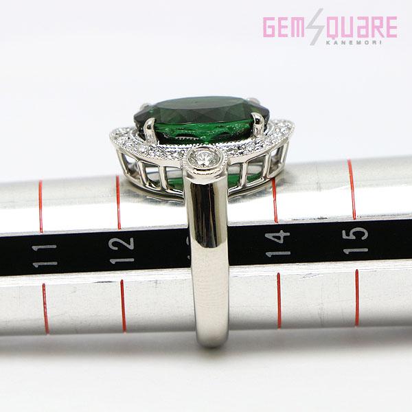 値下げ交渉可】Pt900 グリーントルマリン ダイヤ リング 指輪 TL6.01  