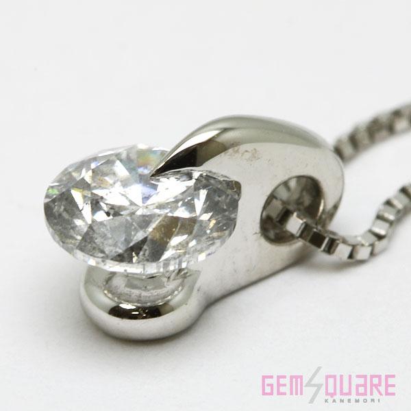 値下げ交渉可】PT ダイヤ 一粒 ネックレス 45cm D0.507 Iクラス 2.3g  