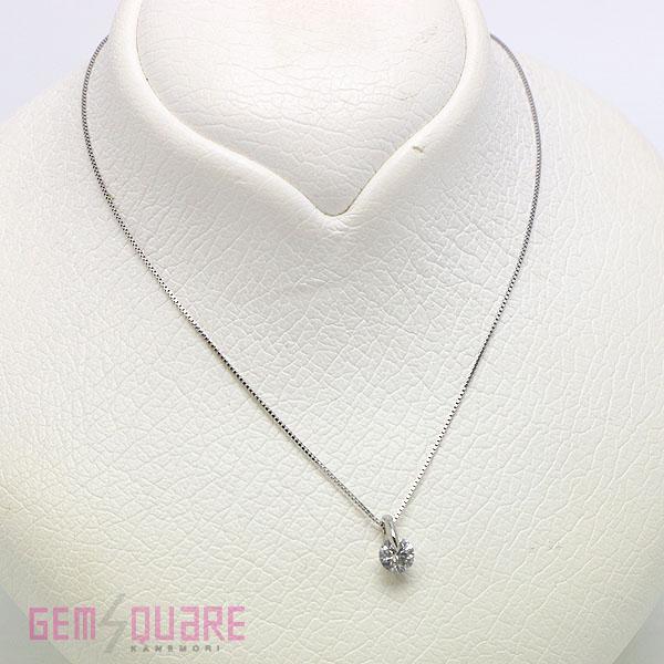 値下げ交渉可】PT ダイヤ 一粒 ネックレス 45cm D0.507 Iクラス 2.3g  