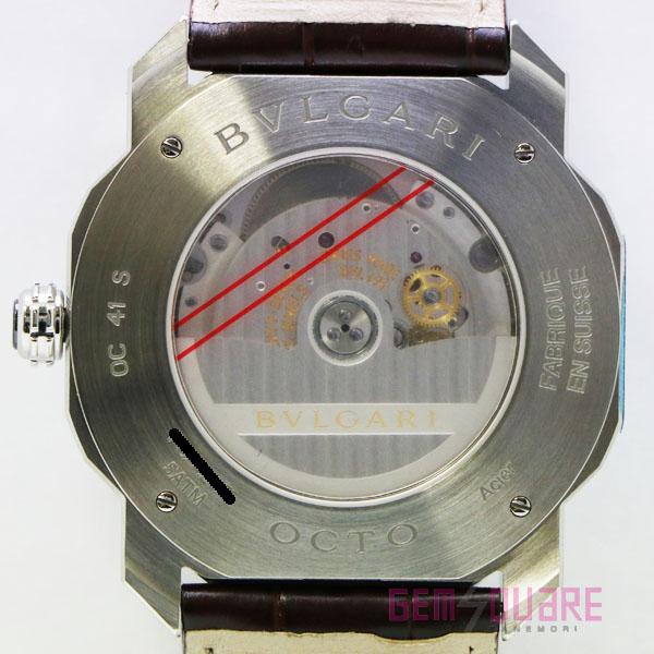 ブルガリ オクト SS 茶革 オートマ 裏スケ 茶文字盤 腕時計 仕上済 OC41C1SLD オクト 【値下げ交渉可】ブルガリ SS 茶革 オートマ 裏スケ 茶文字盤