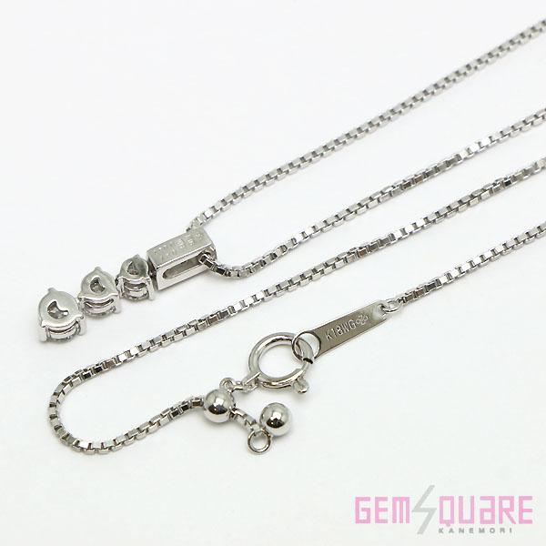 値下げ交渉可】K18WG ダイヤモンド ネックレス D0.21 D0.31 5.7g 50cm  