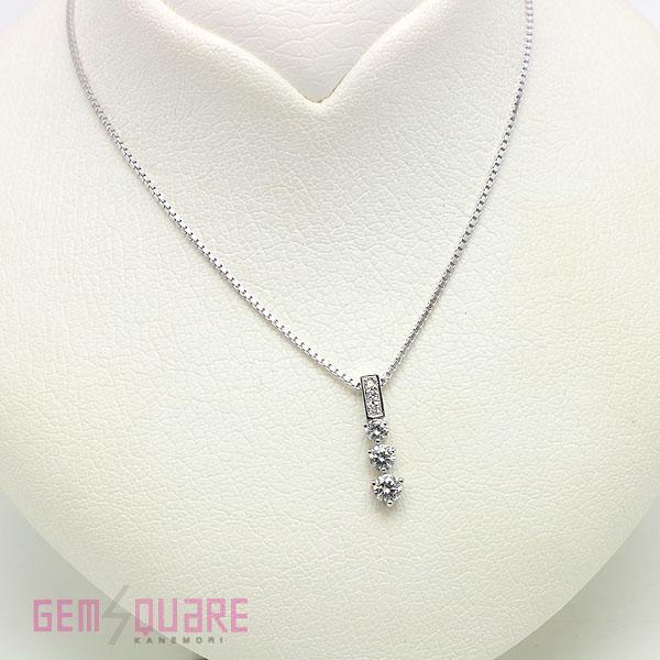 値下げ交渉可】K18WG ダイヤモンド ネックレス D0.21 D0.31 5.7g 50cm  