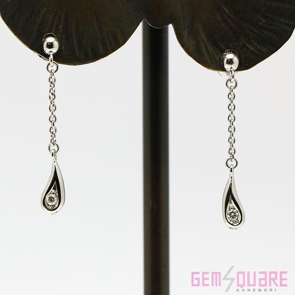 値下げ交渉可】K18WG/K14WG ダイヤモンドピアス D0.01×2 1.25g 