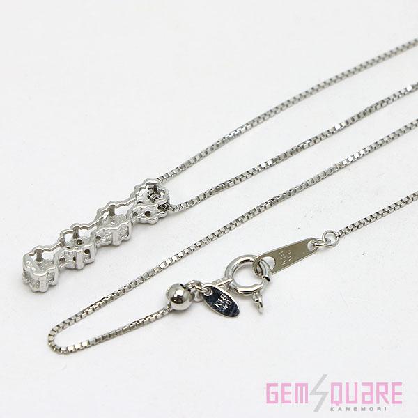 値下げ交渉可】K18WG ダイヤモンド クローバーモチーフ ネックレス D0 