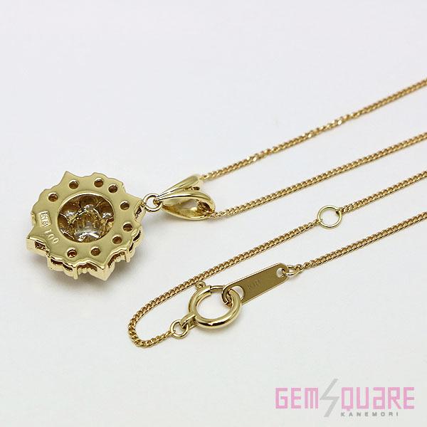 値下げ交渉可】K18YG ダイヤモンド ネックレス D1.00 4.5g 40cm 花 