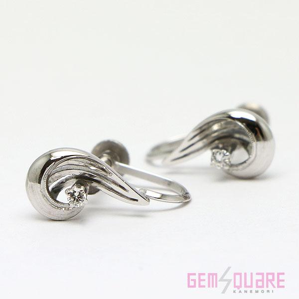 値下げ交渉可】K14WG ダイヤモンド イヤリング スクリュー式 2.26g 