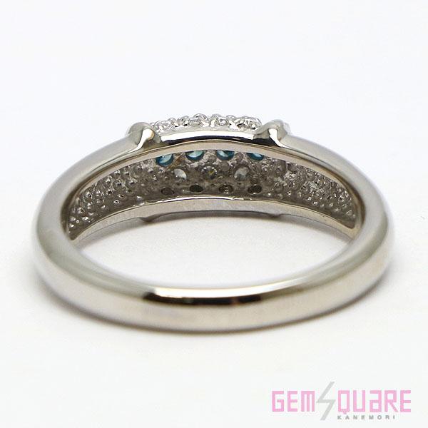 値下げ交渉可】Pt900 ダイヤモンド ブルーダイヤ リング 指輪 D0.30