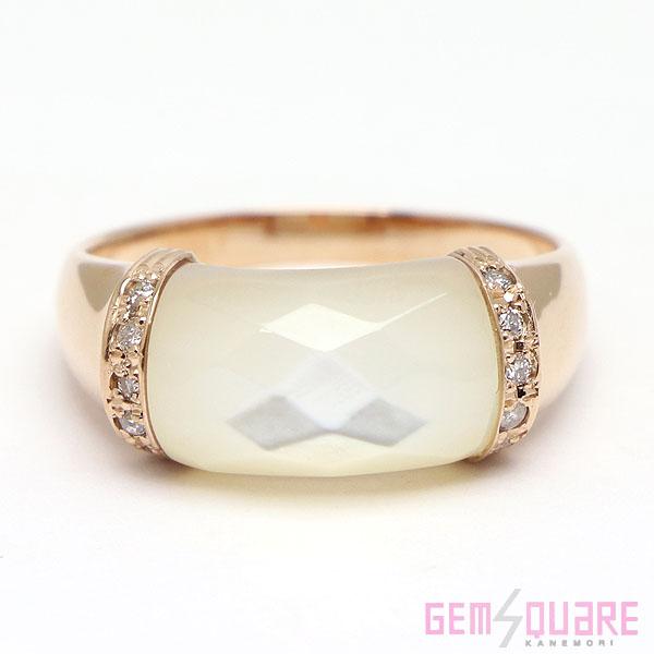 値下げ交渉可】K18PG シェル ダイヤモンド リング 指輪 D0.09 4.1g 13