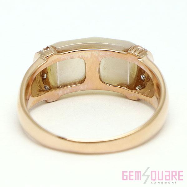 値下げ交渉可】K18PG シェル ダイヤモンド リング 指輪 D0.09 4.1g 13