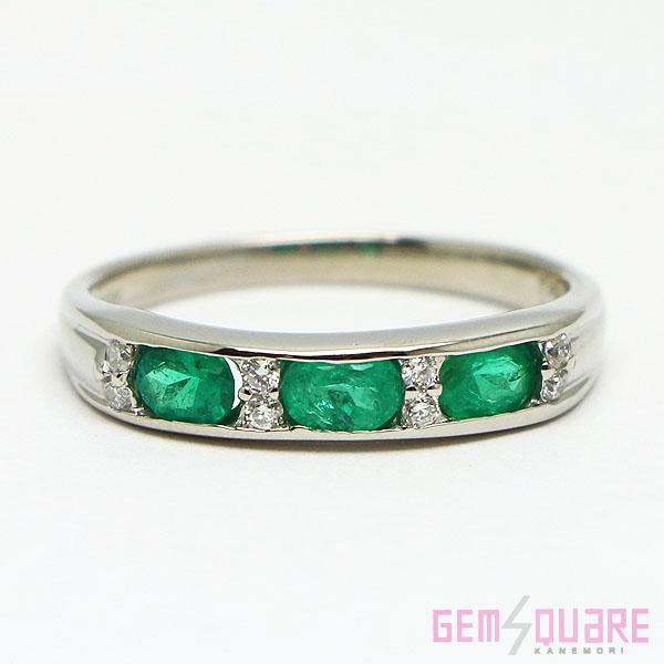 ⚡️値下げ⚡️❣️綺麗なエメラルドとダイヤモンドリングpt900 9.5号❣️ pt900 エメラルドダイヤモンド指輪最終値下げ