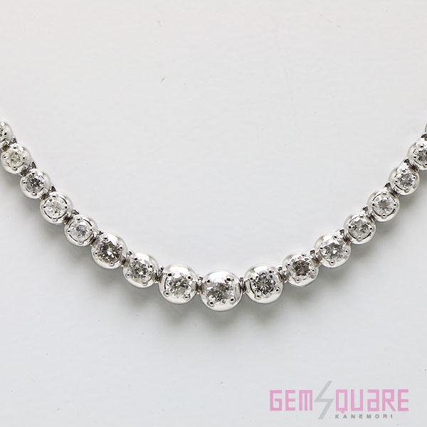 値下げ交渉可】PT850 ダイヤモンド テニスネックレス D3.00 19.6g 42cm