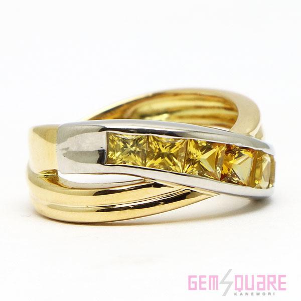 値下げ交渉可】PTK18 イエローサファイア リング 指輪 YS7個 6.25g 9号  