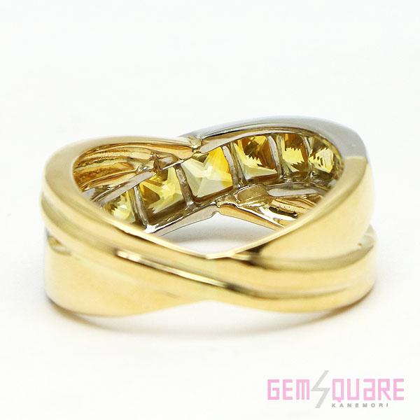 値下げ交渉可】PTK18 イエローサファイア リング 指輪 YS7個 6.25g 9号