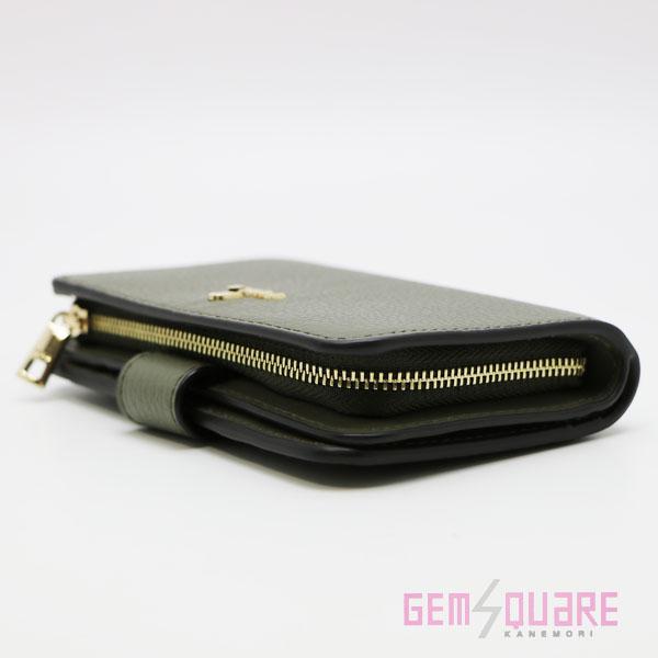 フルラ カメリア コンパクトウオレット セージ グリーンカーフ 財布 中古 WP00314 FURLA（フルラ） 【値下げ交渉可】フルラ カメリア コンパクト