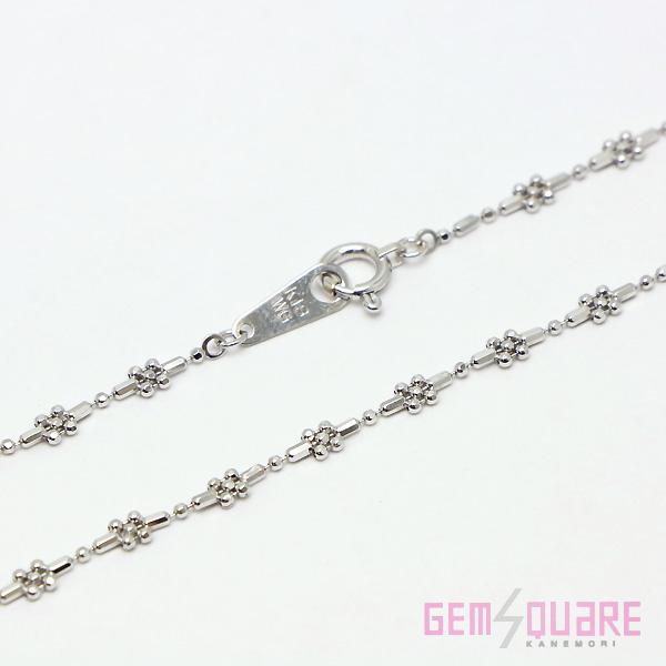 値下げ交渉可】K18WG シリンダーネックレス カットボール付 2.8g 40cm