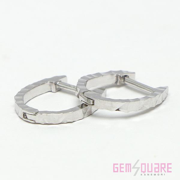 値下げ交渉可】K18WG フープピアス ホワイトゴールド 1.3g 中古 美品