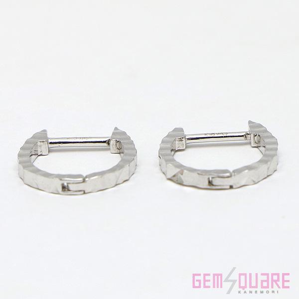 値下げ交渉可】K18WG フープピアス ホワイトゴールド 1.3g 中古 美品