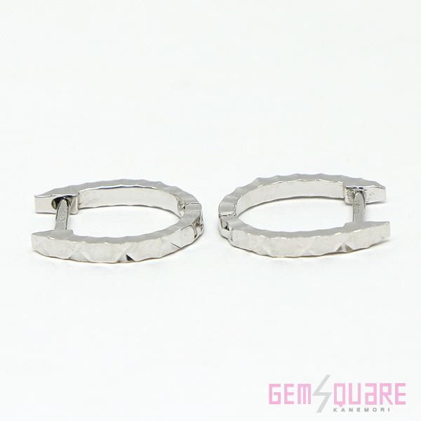 値下げ交渉可】K18WG フープピアス ホワイトゴールド 1.3g 中古 美品