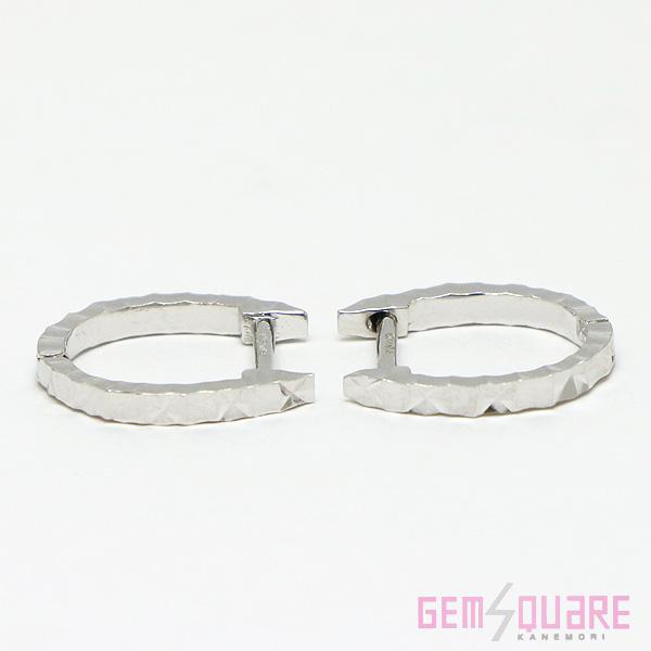 値下げ交渉可】K18WG フープピアス ホワイトゴールド 1.3g 中古 美品