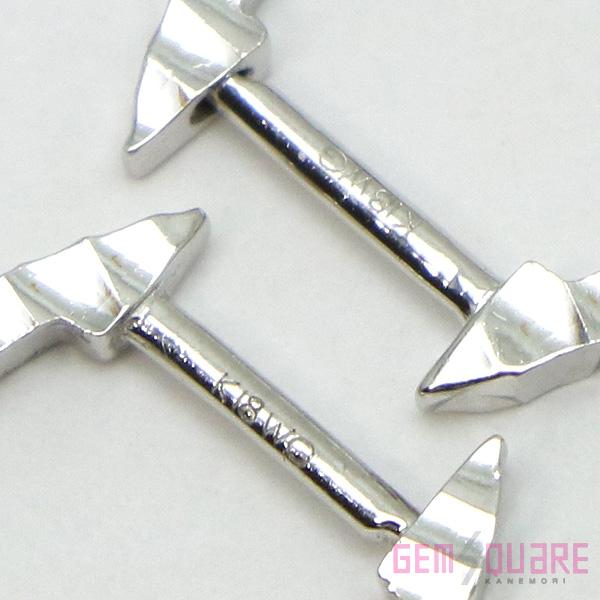 値下げ交渉可】K18WG フープピアス ホワイトゴールド 1.3g 中古 美品