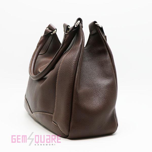【値下げ交渉可】MG CUIR エムジーキュイール ショルダーバッグ ブラウン カーフ イタリー製 中古【質屋出店】 |  | 02