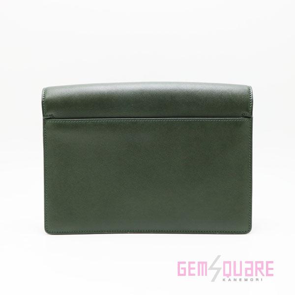 【値下げ交渉可】BURBERRY バーバリー クラッチバッグ セカンド グリーン サフィアーノレザー 中古 | BURBERRY | 01