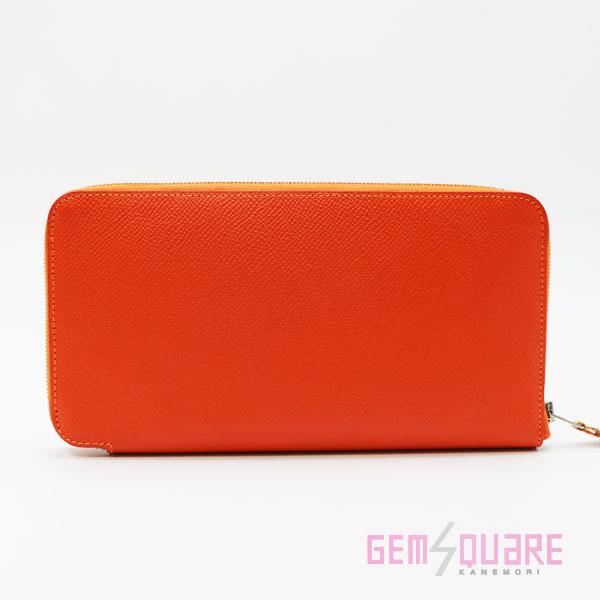 【値下げ交渉可】HERMES エルメス アザップロングシルクイン ヴォーエプソン T刻印 オレンジ 財布 中古【質屋出店】 | HERMES | 01