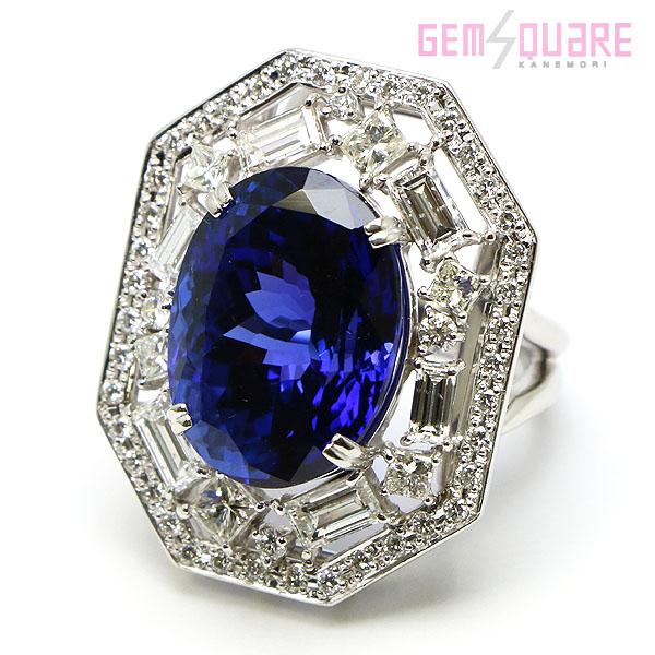 値下げ交渉可】PT900 タンザナイト ゾイサイト ダイヤ リング