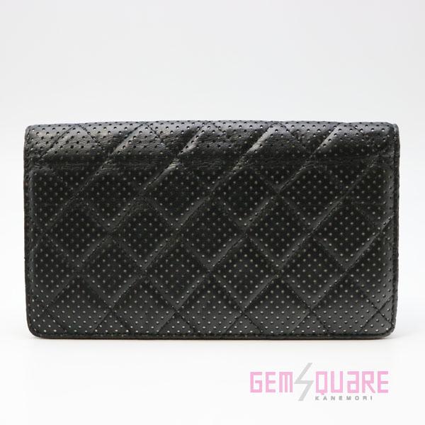 値下げ交渉可】CHANEL シャネル パンチング ブラック 長財布 中古 