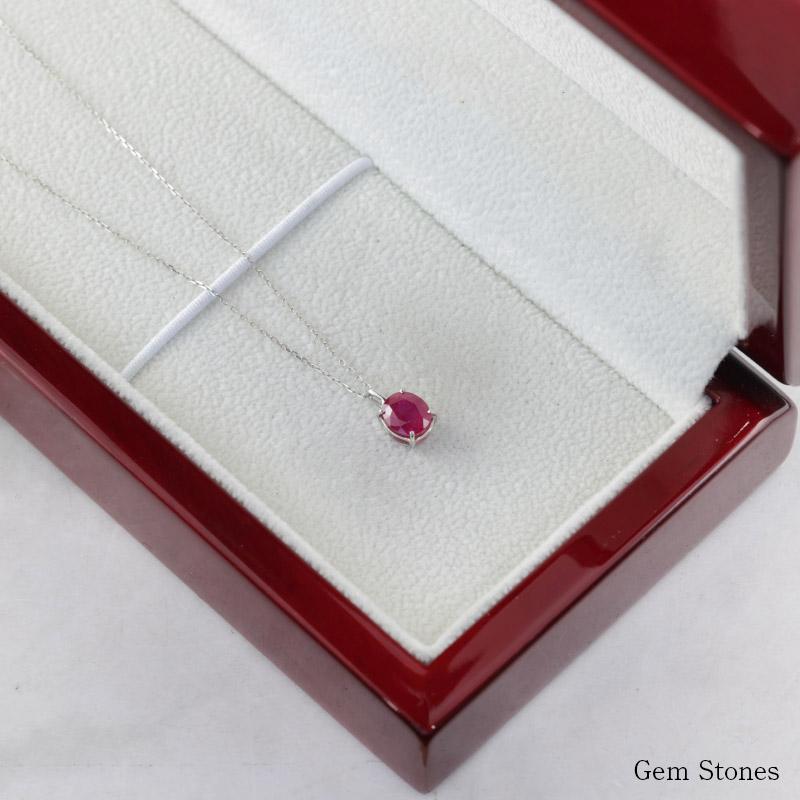 天然ルビーネックレス　(pt850) 三重県 四日市市】Pt900×Pt850 プラチナ ルビーネックレス 0.71